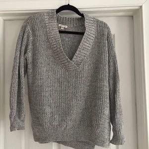 Silence + Noise Grey V Neck Sweater